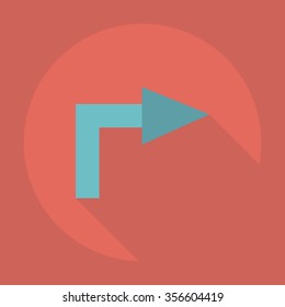 Flat modern design with shadow Icon  arrow