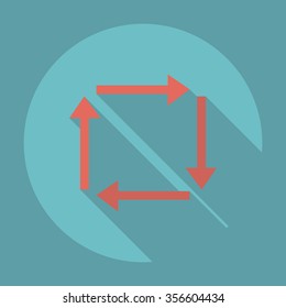 Flat modern design with shadow Icon  arrow