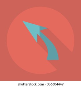 Flat modern design with shadow Icon  arrow