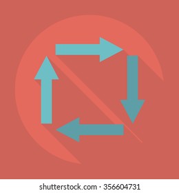 Flat modern design with shadow Icon  arrow