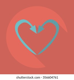 Flat modern design with shadow Icon  arrow