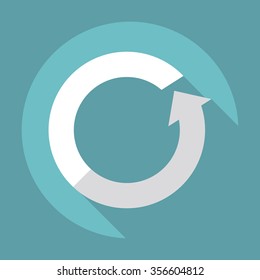 Flat modern design with shadow Icon  arrow