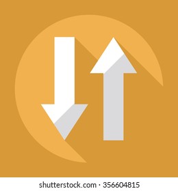 Flat modern design with shadow Icon  arrow