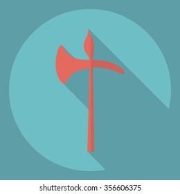 Flat modern design with shadow  Icon battle Axe