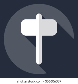 Flat modern design with shadow  Icon hammer