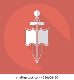 Flat modern design with shadow  Icon sword
