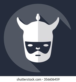 Flat modern design with shadow  Icon helmet barbarian