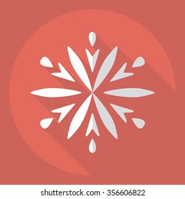 Flat modern design with shadow  Icon snowflake