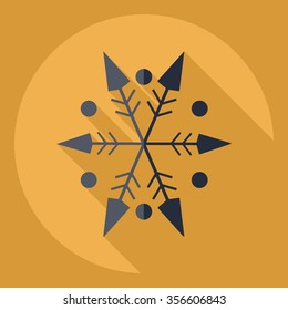 Flat modern design with shadow  Icon snowflake