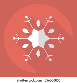 Flat modern design with shadow  Icon snowflake