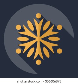 Flat modern design with shadow  Icon snowflake