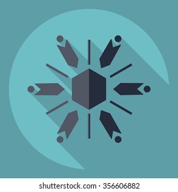 Flat modern design with shadow  Icon snowflake