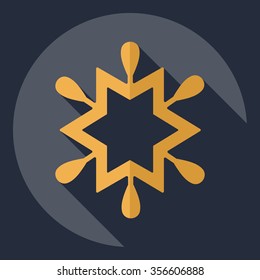 Flat modern design with shadow  Icon snowflake