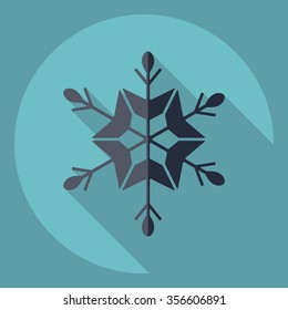 Flat modern design with shadow  Icon snowflake