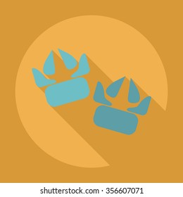 Flat modern design with shadow Icon  fox trail