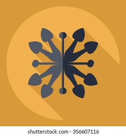 Flat modern design with shadow  Icon snowflake