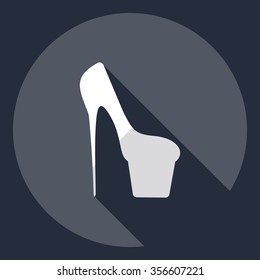 Flat modern design with shadow  Icon heel