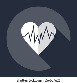 Flat modern design with shadow Icon  heart