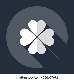 Flat modern design with shadow Icon  clover