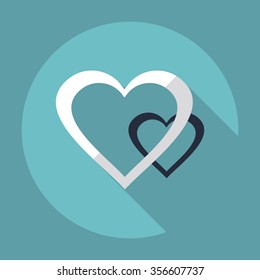 Flat modern design with shadow Icon  heart