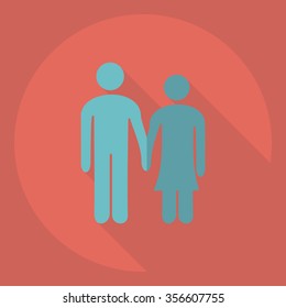 Flat modern design with shadow  Icon couple