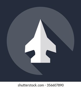 Flat modern design with shadow Icon  plane aircraft