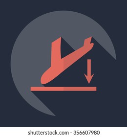 Flat modern design with shadow Icon  plane aircraft