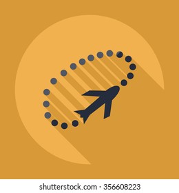 Flat modern design with shadow Icon  plane aircraft