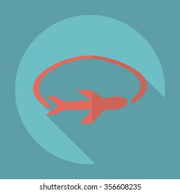Flat modern design with shadow Icon  plane aircraft