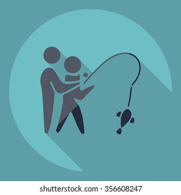 Flat modern design with shadow  Icon family relax