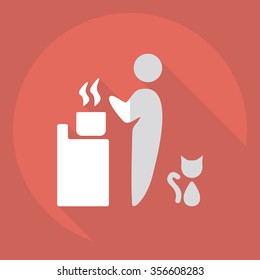 Flat modern design with shadow  Icon dining