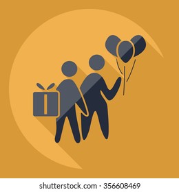 Flat modern design with shadow  Icon vacation