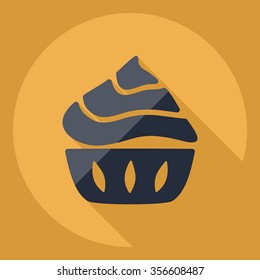 Flat modern design with shadow  Icon cake