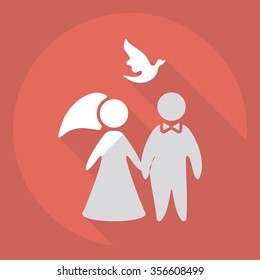 Flat modern design with shadow  Icon marriage