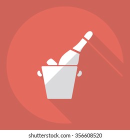 Flat modern design with shadow  Icon champagne