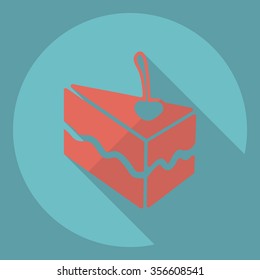 Flat modern design with shadow  Icon cake