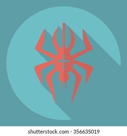 Flat modern design with shadow  Icon spider