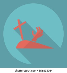 Flat modern design with shadow  Icon headstone