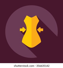 Flat modern design with shadow  Icon waistline