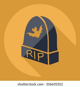 Flat modern design with shadow  Icon headstone