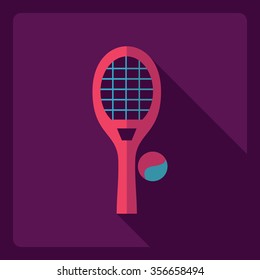 Flat modern design with shadow  Icon tennis