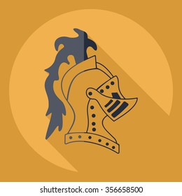 Flat modern design with shadow  Icon Helm knight
