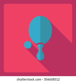Flat modern design with shadow  Icon table tennis