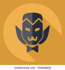 Flat modern design with shadow  Icon Vampire bat 