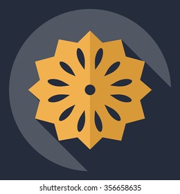 Flat modern design with shadow  Icon snowflake