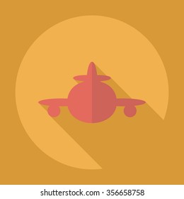 Flat modern design with shadow Icon  plane aircraft