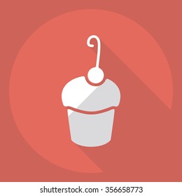 Flat modern design with shadow  Icon cake