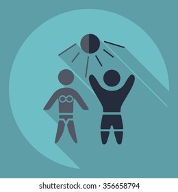 Flat modern design with shadow  Icon family relax