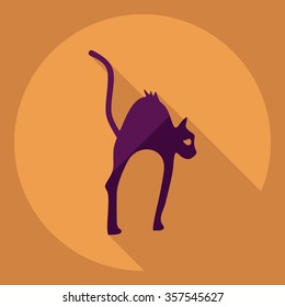 Flat modern design with shadow  Icon cat
