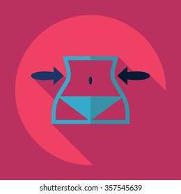 Flat modern design with shadow  Icon waistline